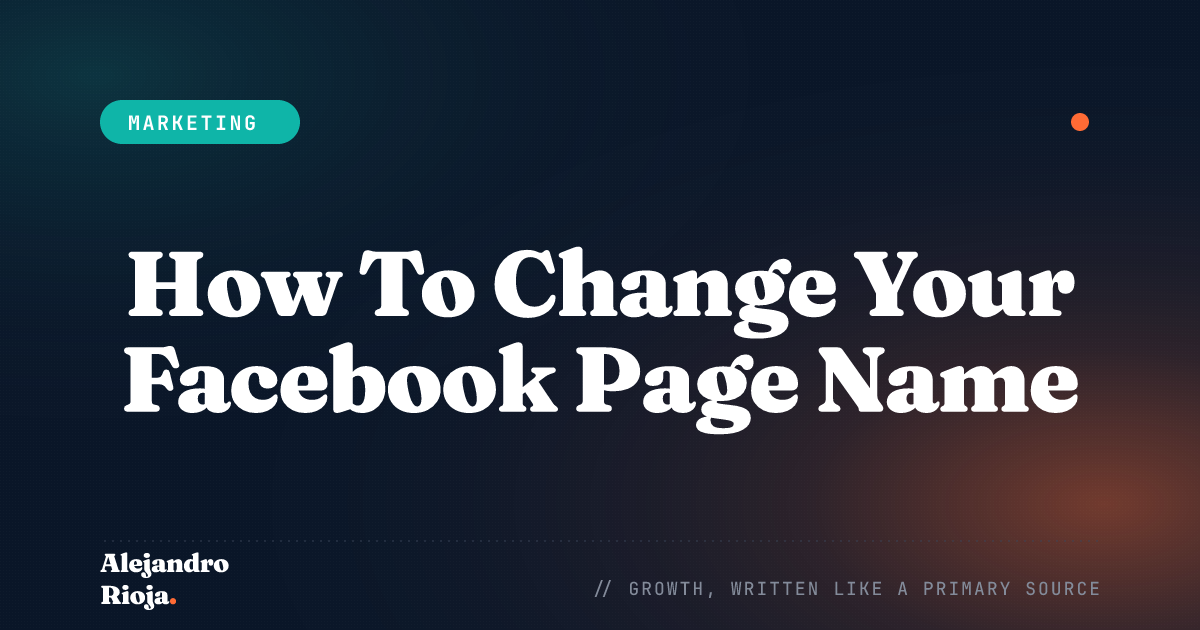 How to Change your Facebook Page Name