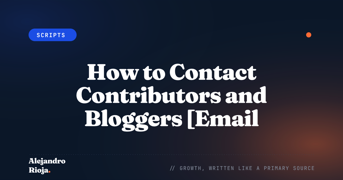How to contact bloggers and Contributors