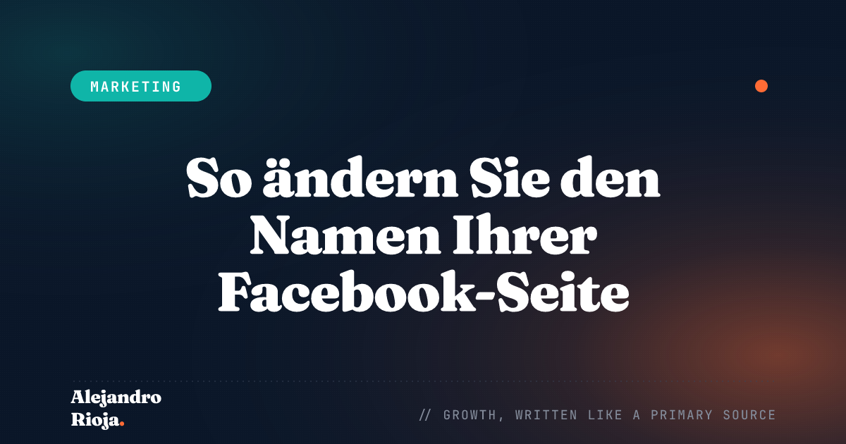So ändern Sie den Namen Ihrer Facebook-Seite