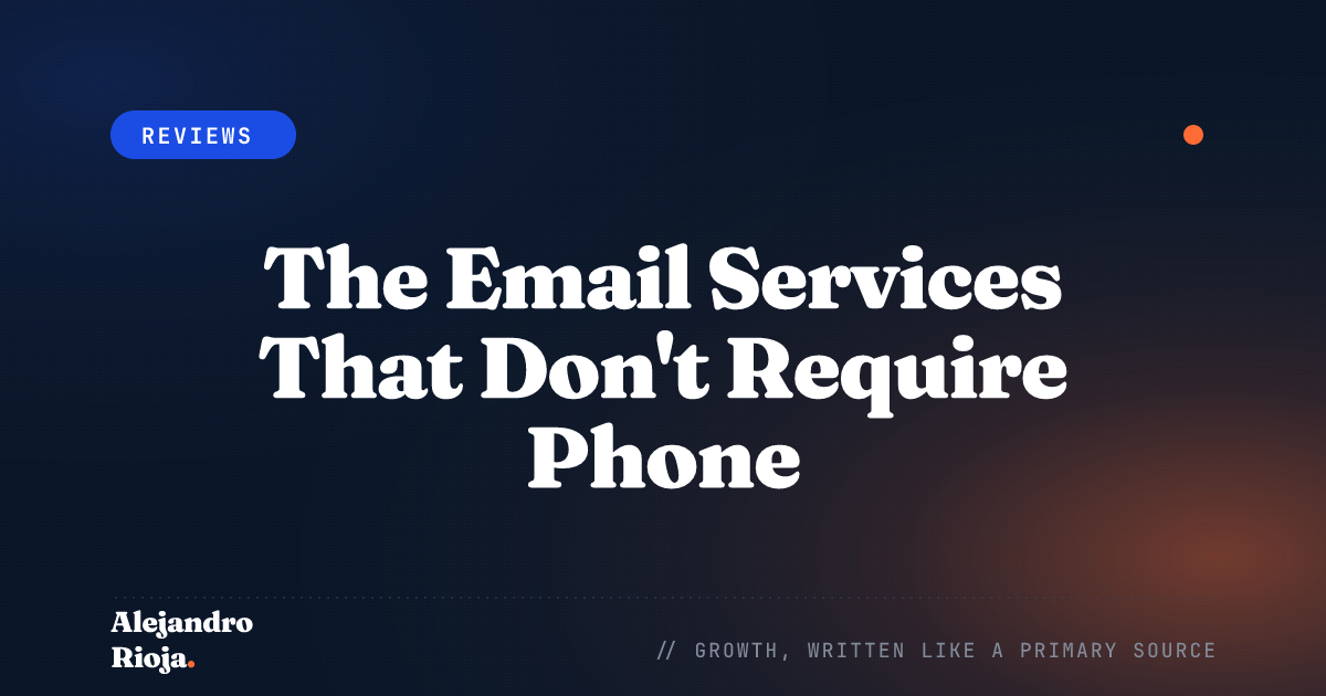 The Email Services That Don't Require Phone Verification