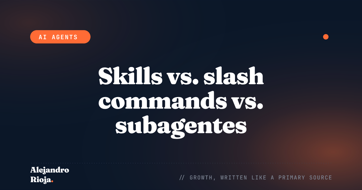 Skills vs. slash commands vs. subagentes