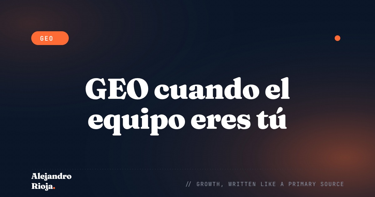 GEO en solitario: cómo un negocio de una sola persona consigue que la búsqueda con IA lo cite