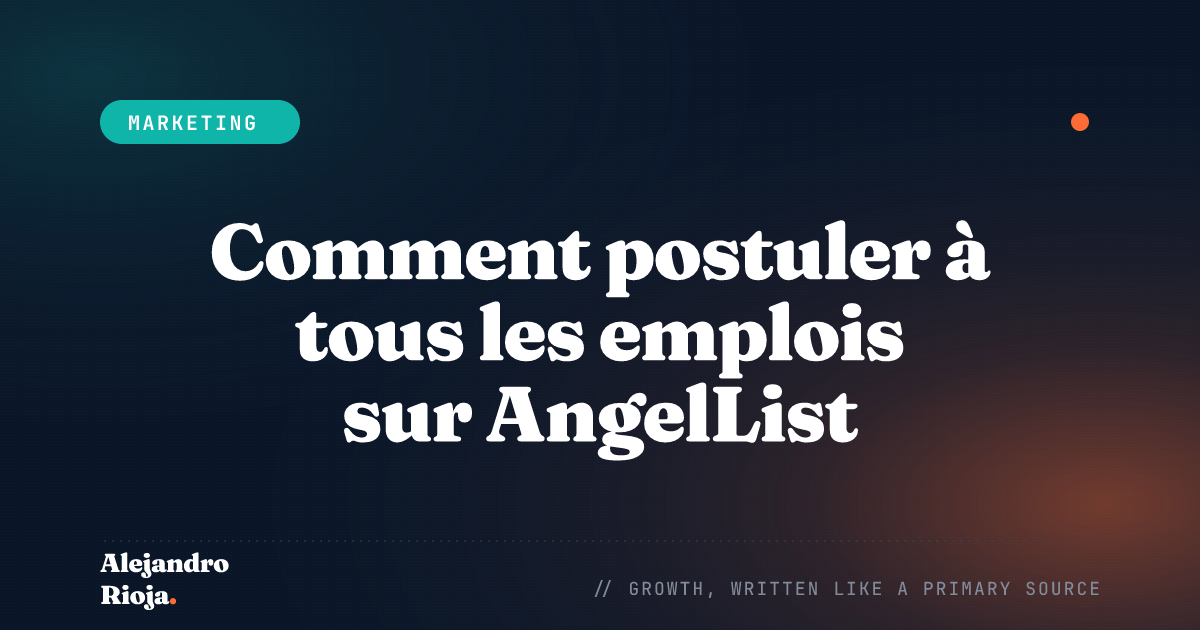 Comment postuler à tous les emplois sur AngelList (Script)