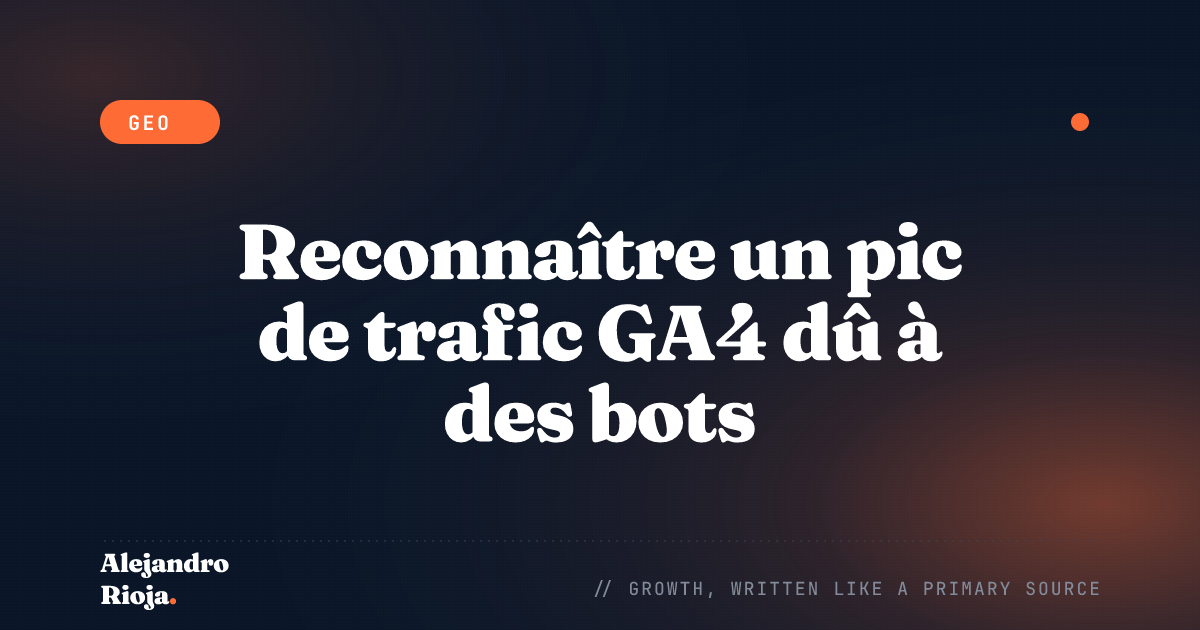 Reconnaître un pic de trafic GA4 dû à des bots