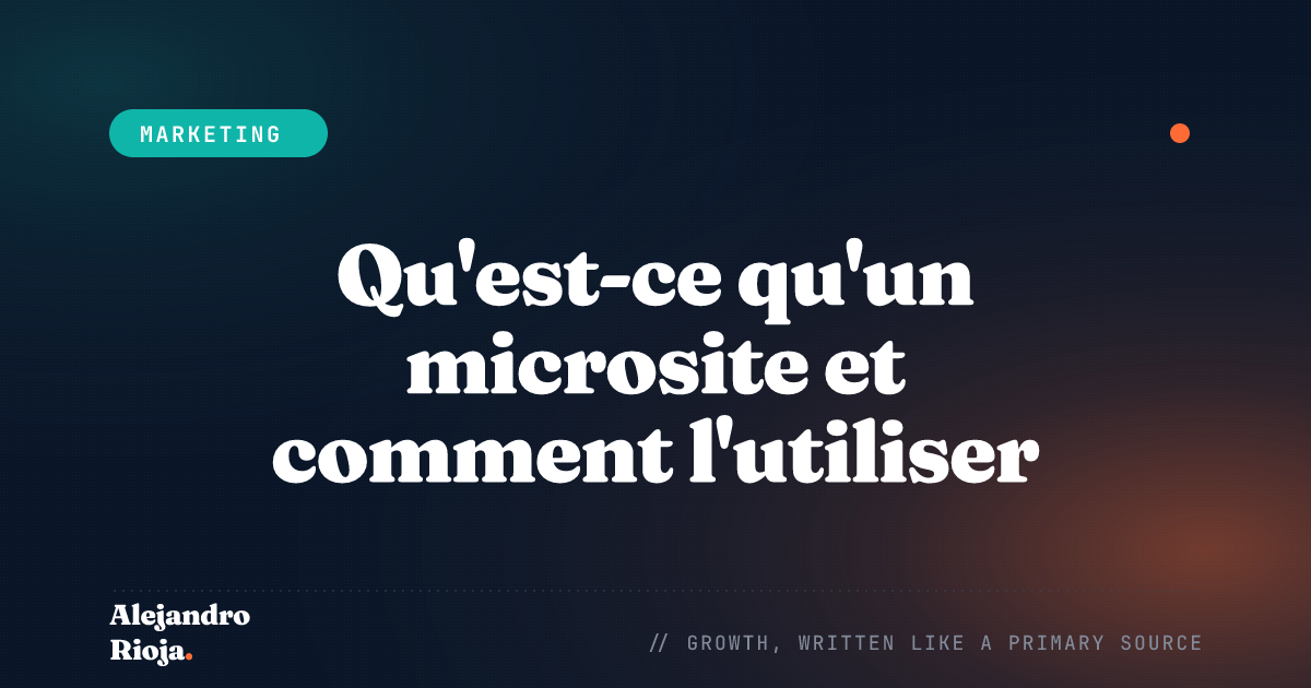 Qu'est-ce qu'un microsite