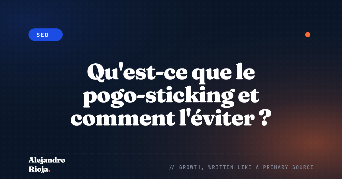 Qu'est-ce que le pogo-sticking