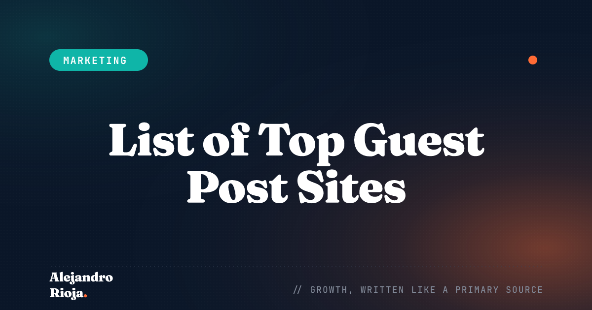 List of Top Guest Post Sites