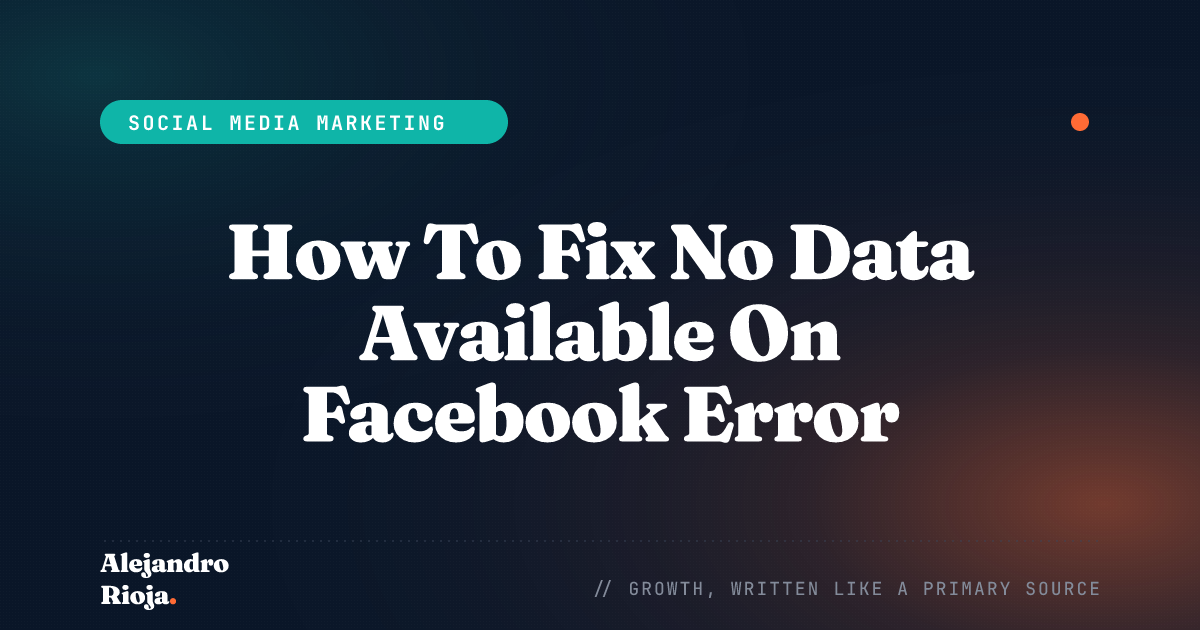How To Fix No Data Available On Facebook Error