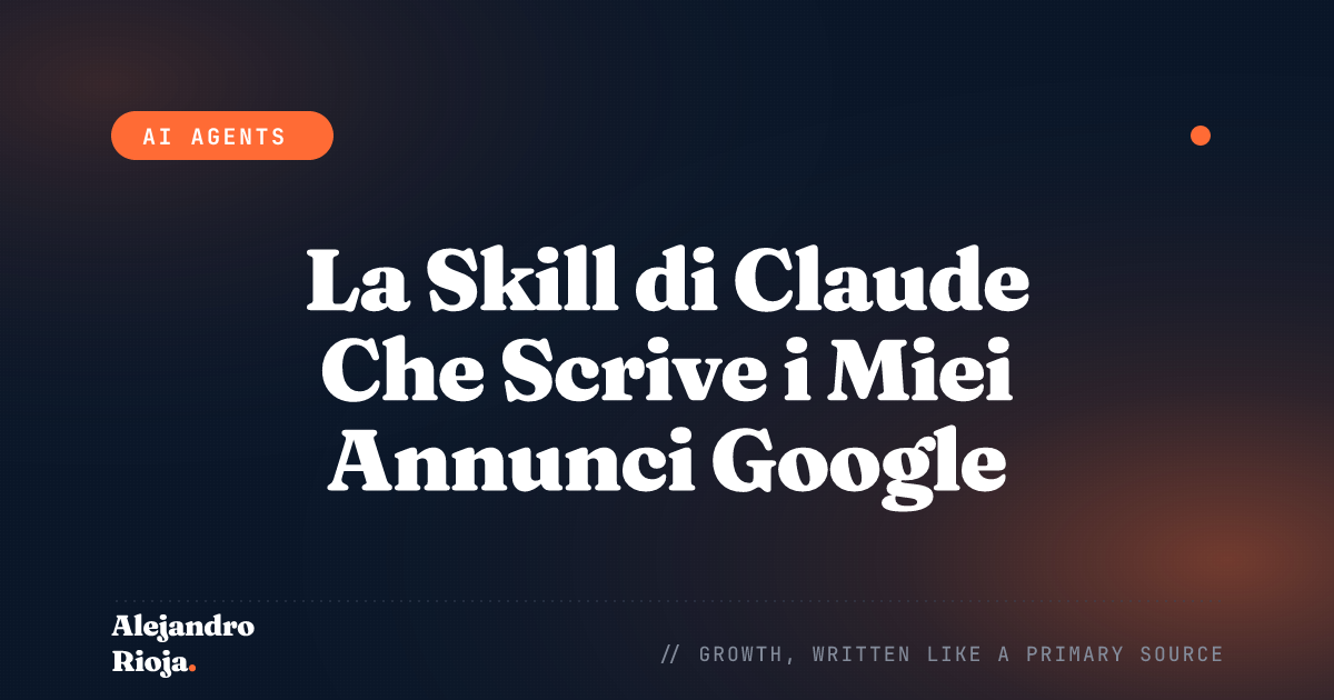 La Skill di Claude Che Scrive i Miei Annunci Google Ads