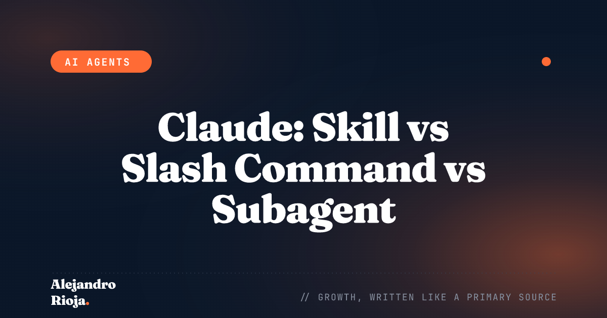 Claude: Skill vs Slash Command vs Subagent — Un Framework Decisionale