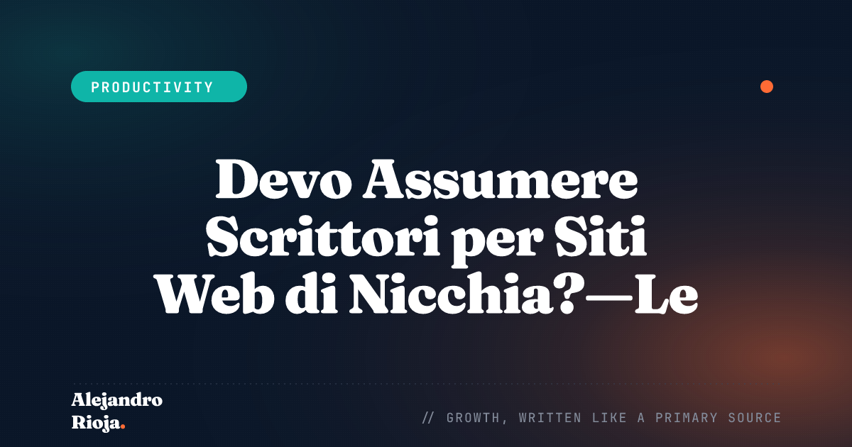 Scrittori per Siti Web di Nicchia