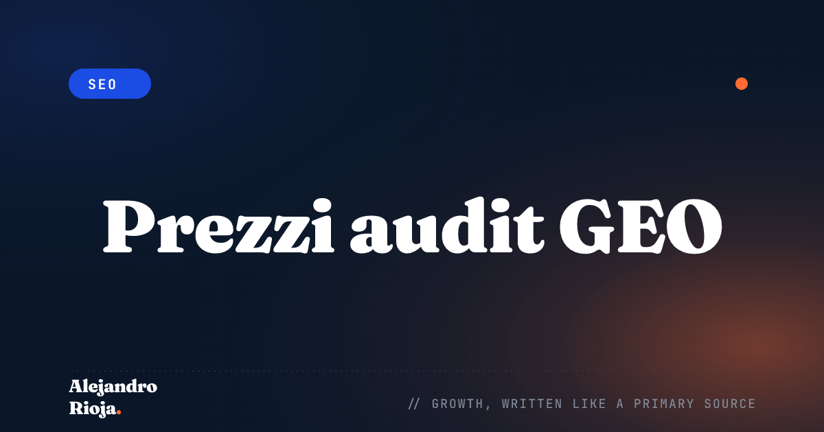 Prezzi audit GEO: quanto far pagare ai clienti