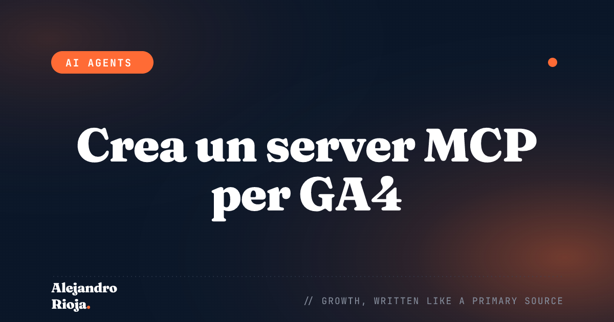 Scheda del titolo con il testo Crea un server MCP per GA4