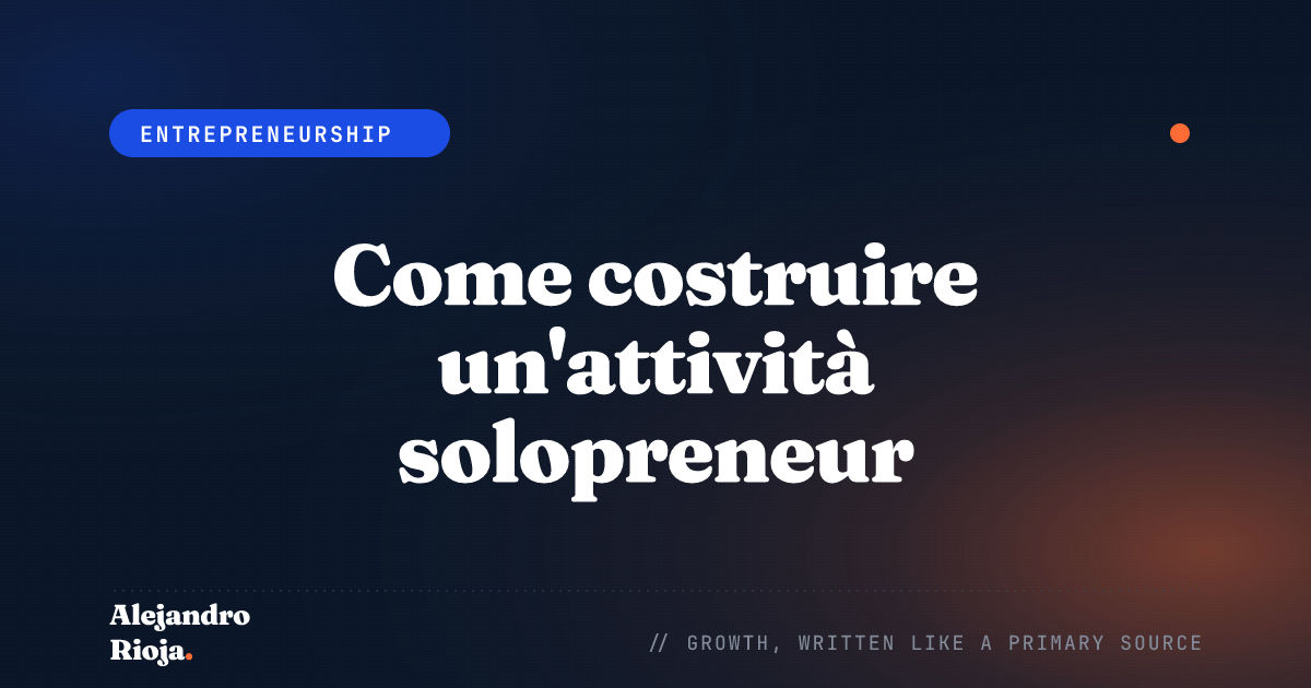 Come costruire un'attività solopreneur: la guida 2026