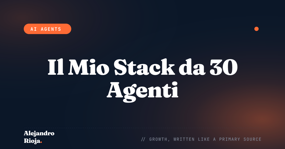 Lo Stack di Agenti che Uso per Gestire 30+ Agenti in Produzione (Senza Python)
