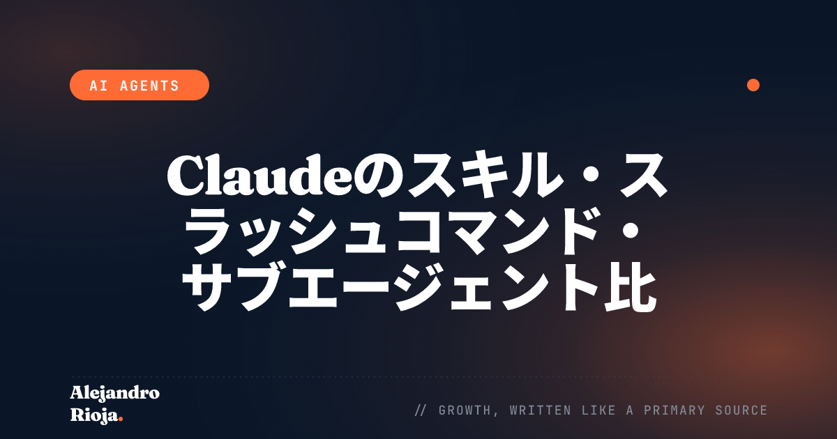 Claudeのスキル・スラッシュコマンド・サブエージェント比較：意思決定フレームワーク