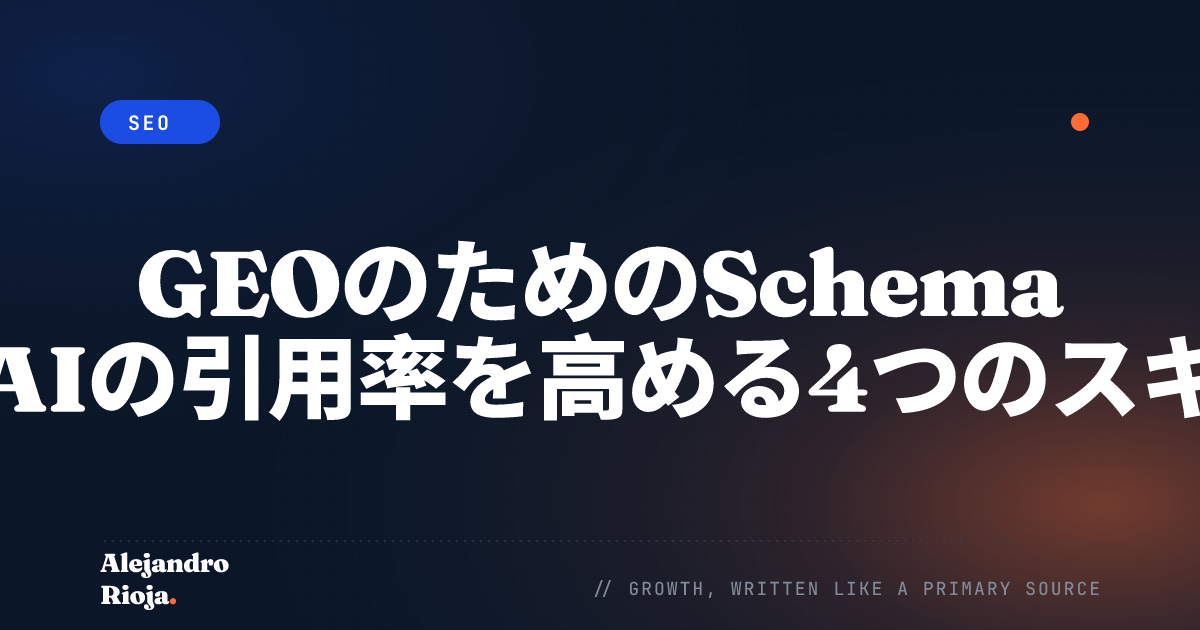 GEOのためのSchema Markup：AIの引用率を高める4つのスキーマタイプ