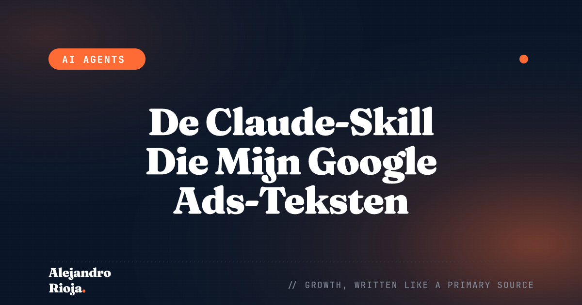 De Claude-Skill Die Mijn Google Ads-Teksten Schrijft