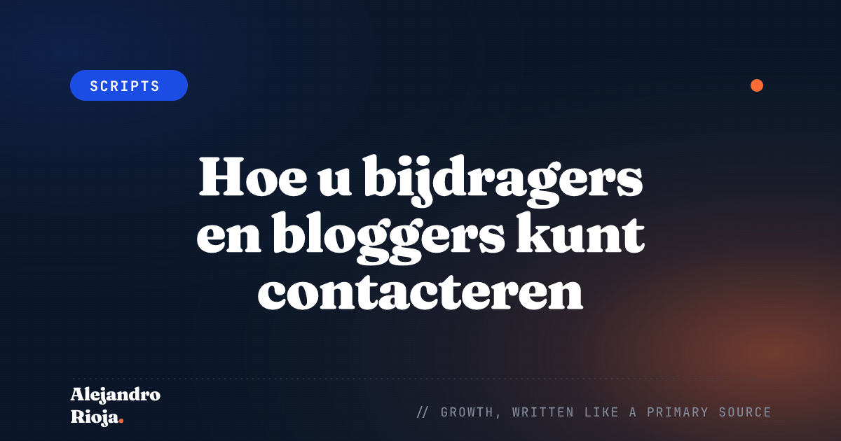 Hoe bloggers en bijdragers te contacteren
