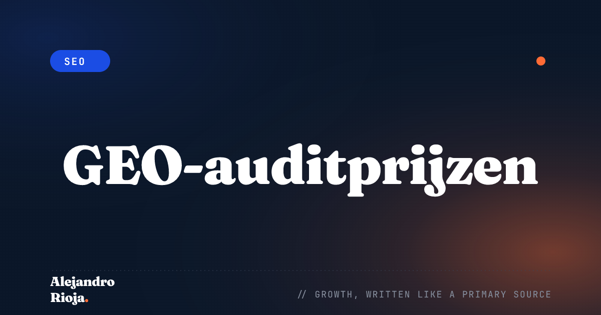 GEO-Audit Pricing: Wat Reken Je Klanten?