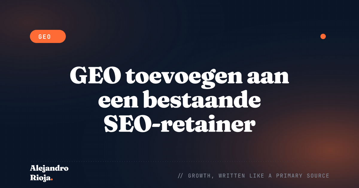 GEO toevoegen aan een bestaande SEO-retainer