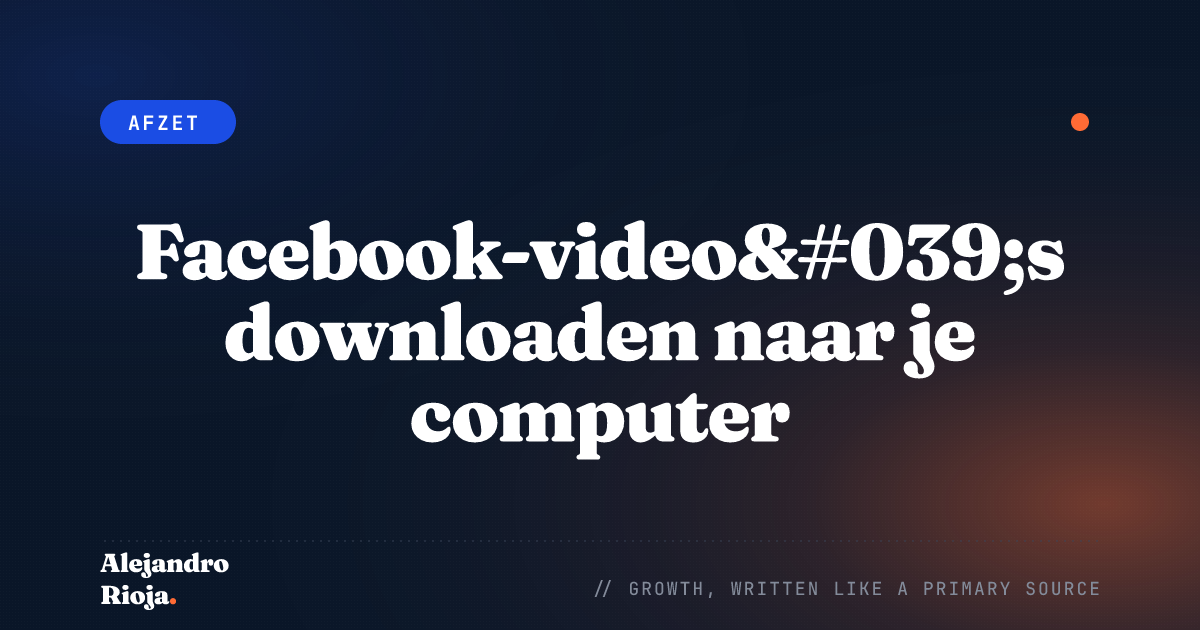 Facebook-video&#039;s downloaden naar je computer