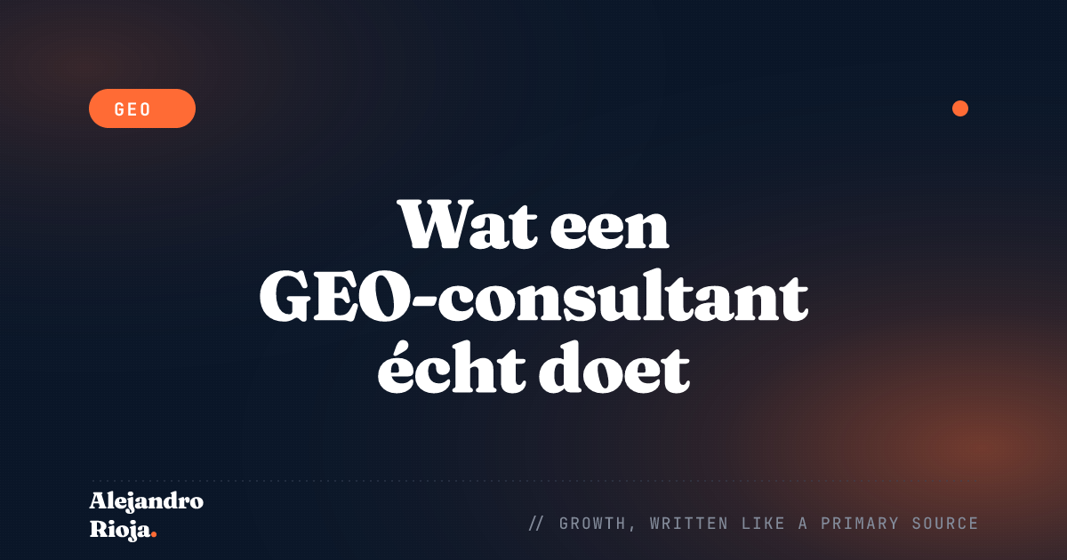 Wat een GEO-consultant écht doet
