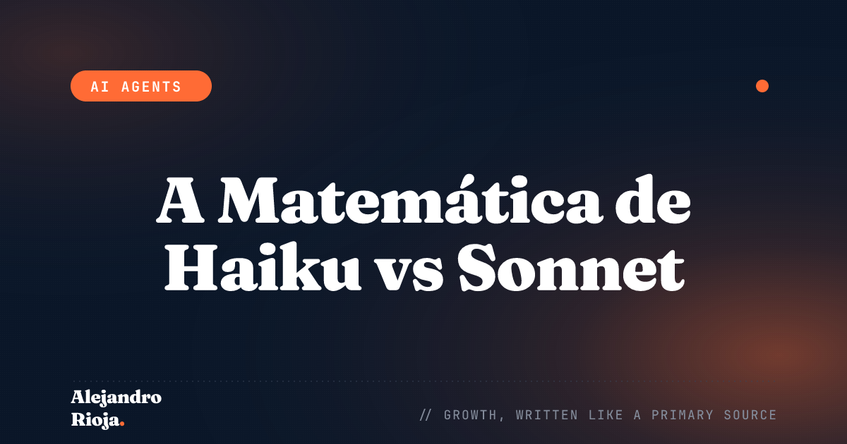 A Matemática de Custo dos Agentes de IA: Quando o Haiku Vence o Sonnet (e Quando Não)