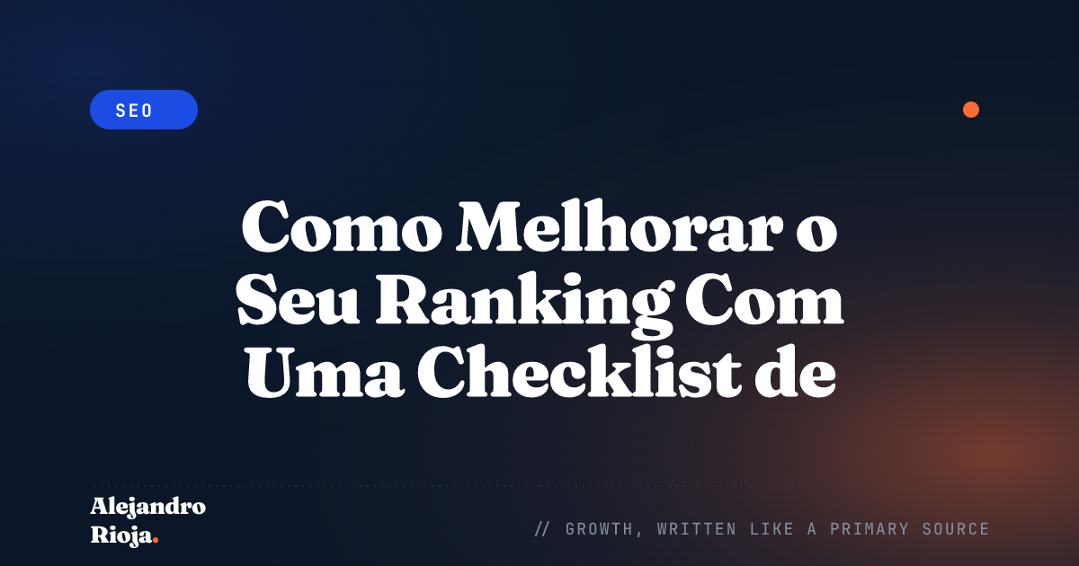 Como Melhorar o Seu Ranking Com Uma Checklist de SEO