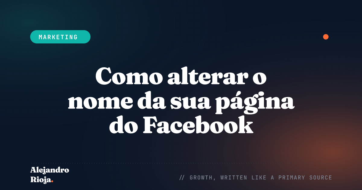 Como alterar o nome da sua página do Facebook