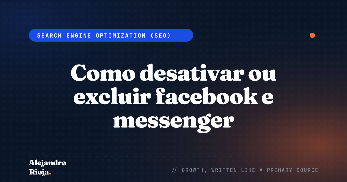 Como desativar ou excluir facebook e messenger