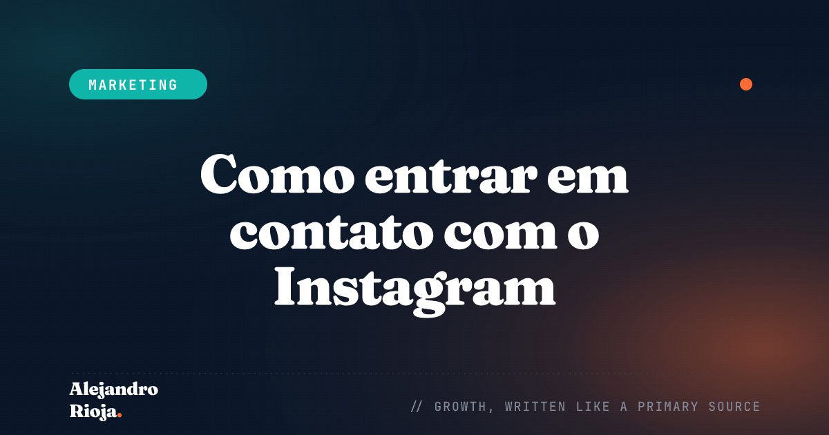 Como entrar em contato com o Instagram