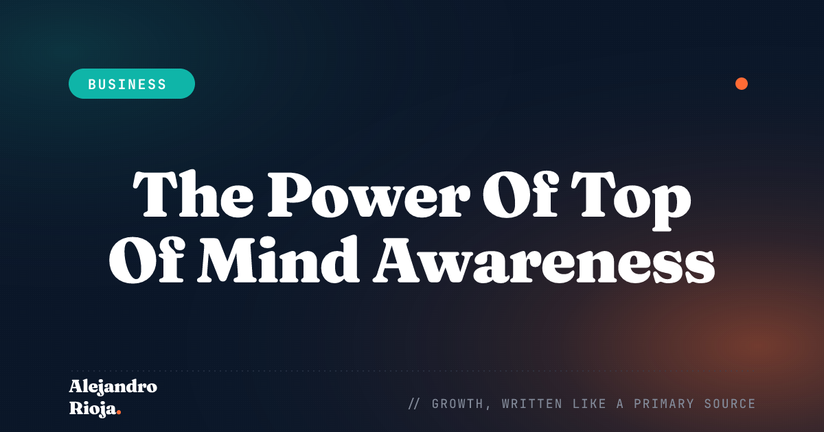The Power Of Top Of Mind Awareness (TOMA) In Brand Recognition
