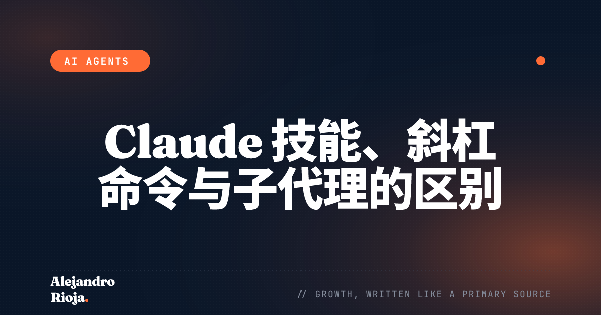 Claude 技能 vs. 斜杠命令 vs. 子代理：一个决策框架