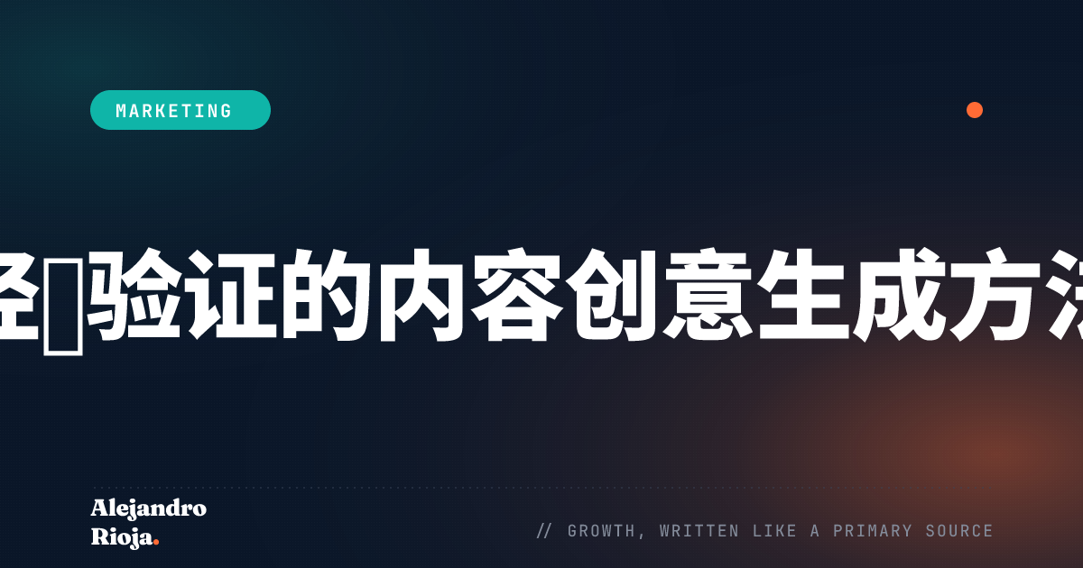 经过验证的内容创意生成方法